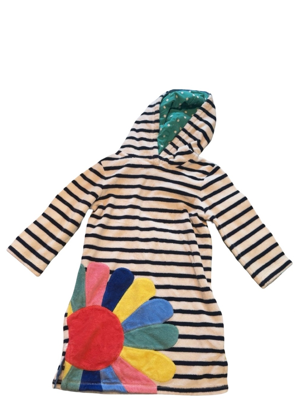 Mini Boden Girls Hooded Toweling Beach Dress Cover-Up Size 3-4 years